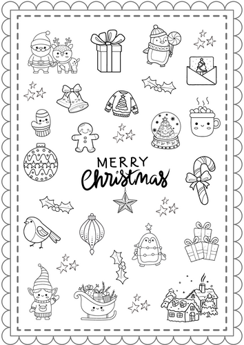 Christmas doodle page