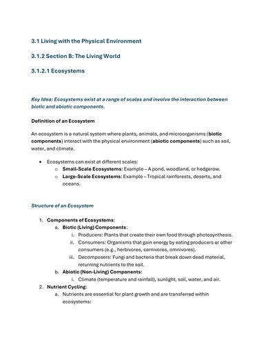 Ecosystems - GCSE Geography Lesson