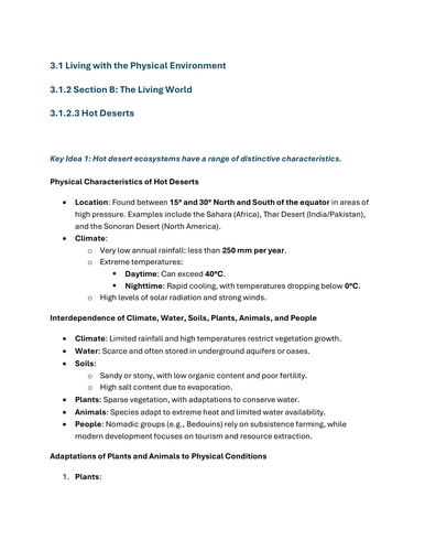 Hot Deserts - GCSE Geography Lesson