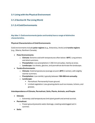 Cold Environments - GCSE Geography Lesson