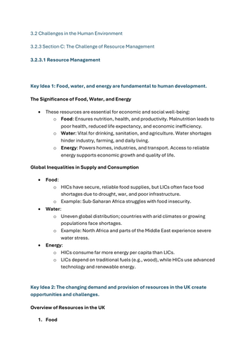 Resource Management - GCSE Geography Lesson