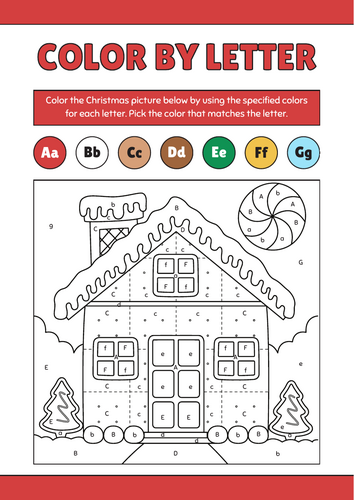 Winter Activity - Colour By Letter - Editable ppt