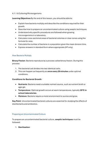 Culturing microorganisms - GCSE Biology