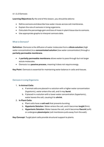 Osmosis - GCSE Biology