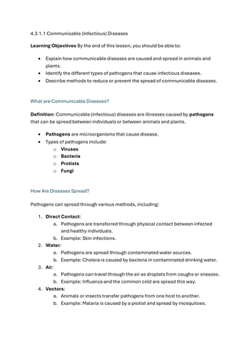 Communicable Diseases - GCSE Biology