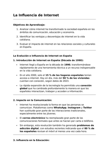 La Influencia de Internet - A-Level Spanish Lesson