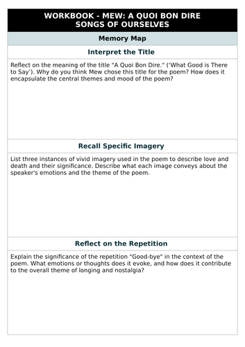 Mew: A Quoi Bon Dire