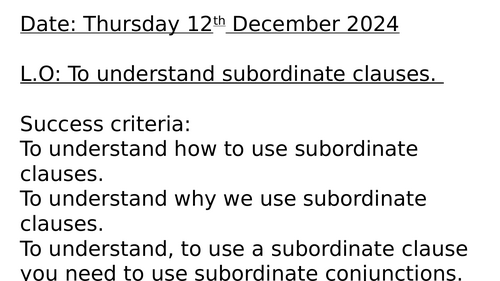 Subordinating clauses