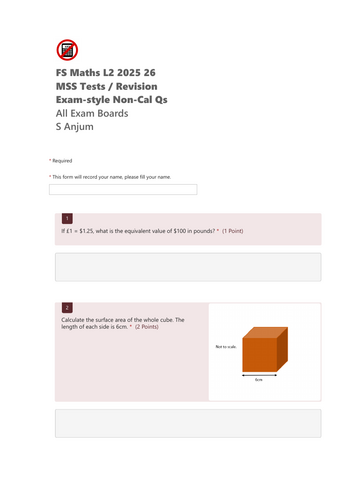 Functional Skills Maths MSS L2 Exam Qs & Ans