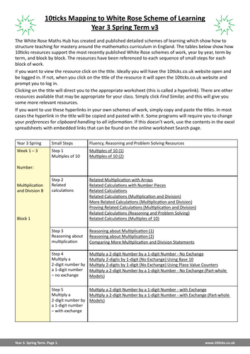 10ticks - Year 3 Spring Term Mapping to White Rose (v3)