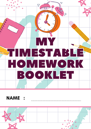 Timestables homework book (2,3,4,5,10 and 11)