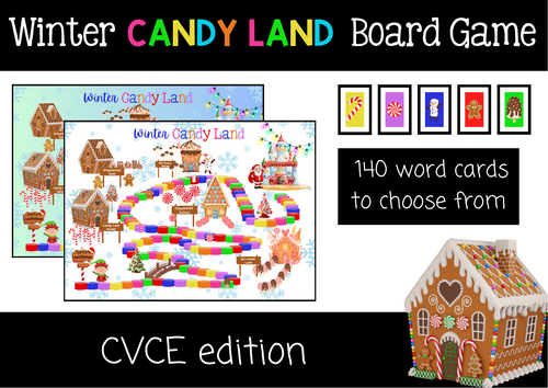 Christmas Candy Land Reading Board Game - CVCE Edition