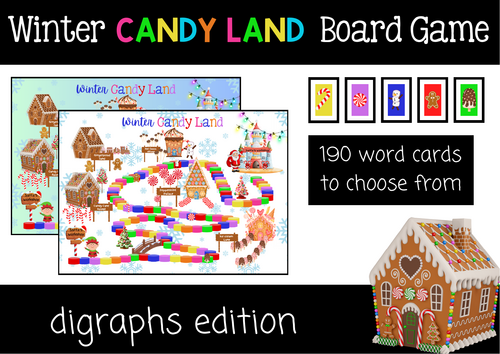 Christmas Candy Land Reading Board Game - Digraphs Edition