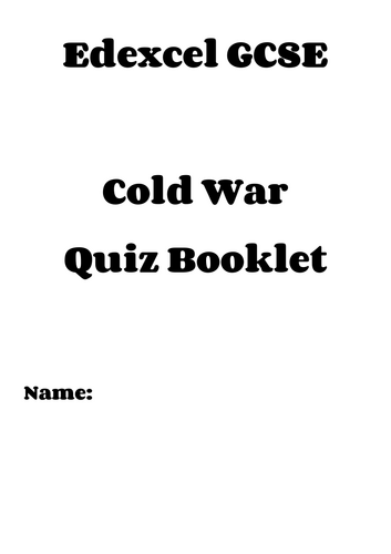 Cold War Revision Quiz Booklet