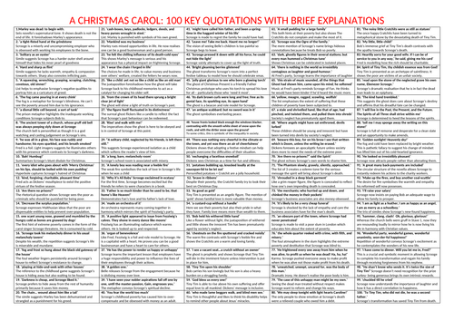 A Christmas Carol Quotation Revision