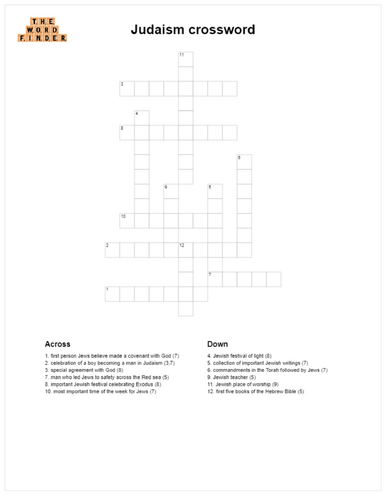 Judaism Crossword