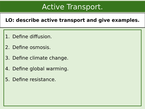 GCSE Biology: Active Transport