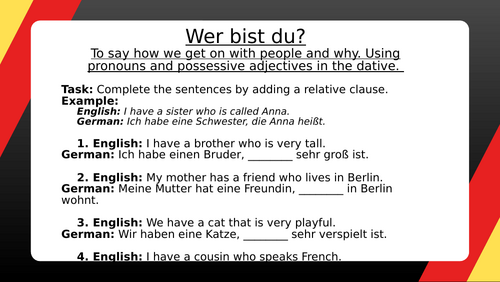 Kapitel 3 Einheit 2 Wer bist du? New GCSE Edexcel German H