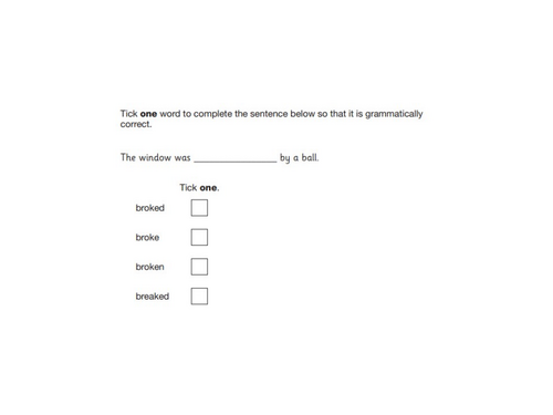 Year 5 SPaG questions from National tests.