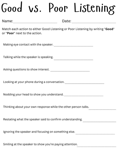 Good vs poor listening - difference between good listener and bad listener