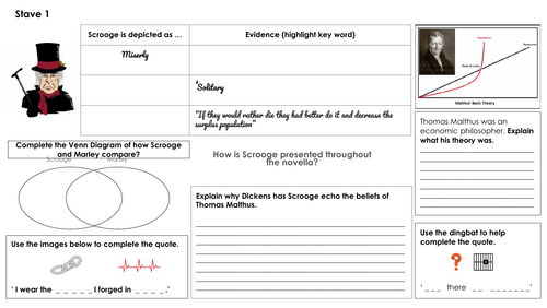 Scrooge Revision Worksheets