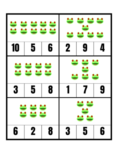 Counting frogs flashcards