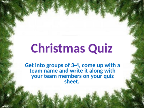 RE/RPE Christmas Quiz