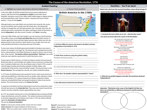 KS3 History - Why did American declare Independence in 1776?