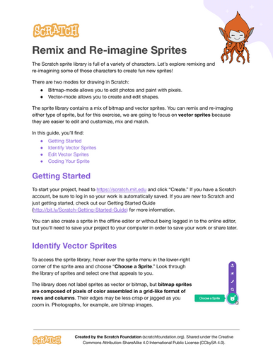 Scratch: Remix and Re-imagine Sprites