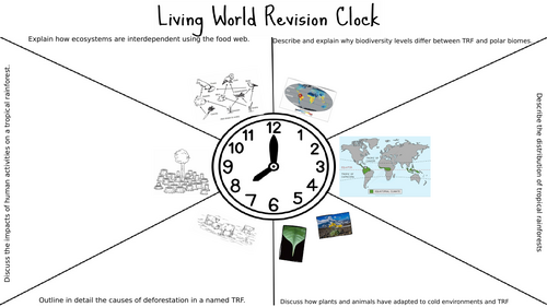 GCSE Geog Living World Revision Clock