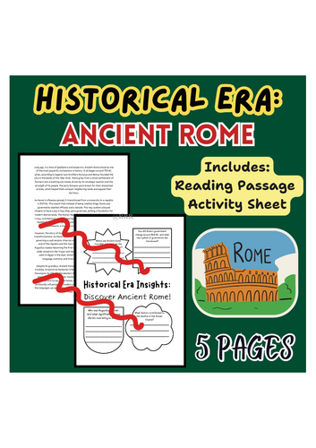 Explore Ancient Rome: Captivating Reading Passage & Writing Activity Sheet for Primary School Kids