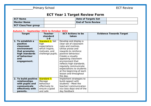 ECT Target Review Document