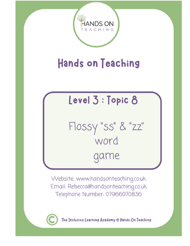 Hands on Teaching Level 3 Topic 8 SS Words Game