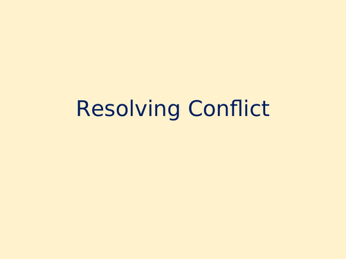 Conflict Resolution and Prevention