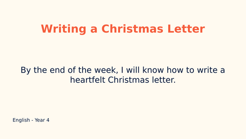 Christmas Letter Writing Task - Gratitude