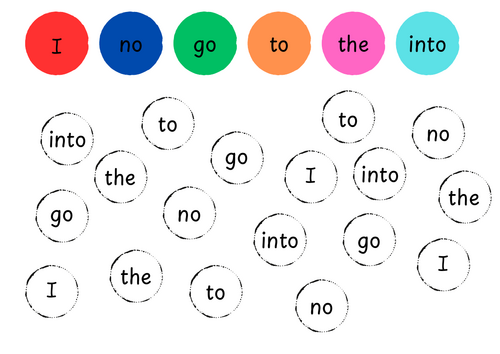 Colour by tricky words. Phase 2 and 3