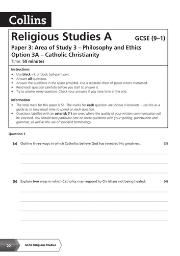 GCSE Philosophy and Ethics  – Catholic Christianit