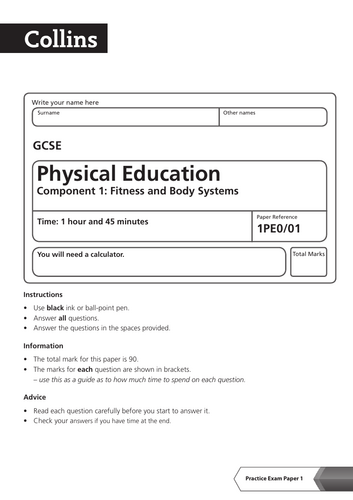 GCSE Physical Education Component  Fitness and Body Systems Time