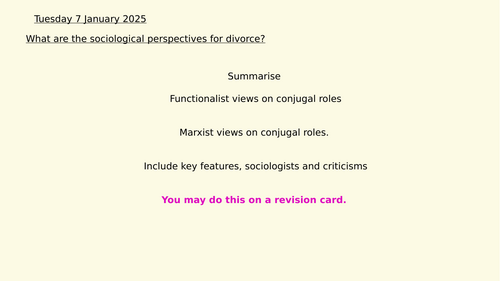 Sociological perspectives - divorce