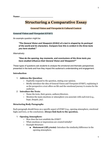 Introduction to The Comparative - Leaving Certificate 2025