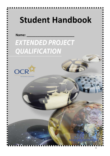 Student Handbook for Extended Project Qualification (EPQ) - H857 - OCR