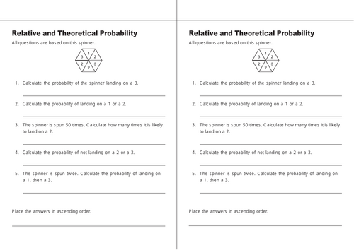 GCSE Relative and Theoretical Probability