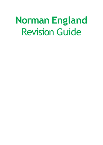 GCSE History: Norman England Revision Guide Notes