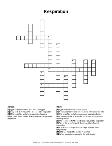 Key stage 3 health and disease crossword bundle