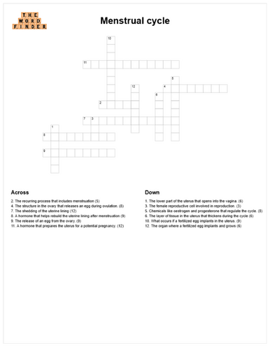 Key stage 3 reproduction crossword bundle