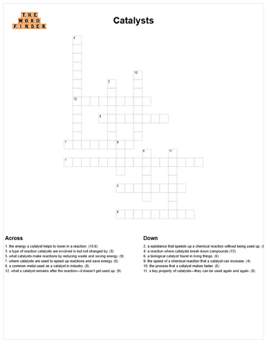 Chemical reactions crossword bundle (KS3)