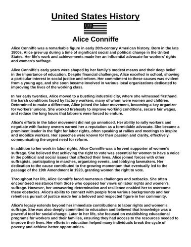 Alice Conniffe “Article & Questions” Assignment