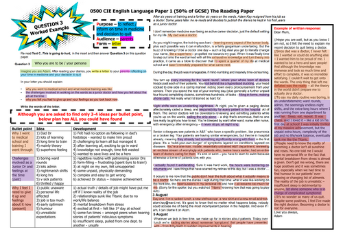 IGCSE Q3 Breakdown - Revision Mat