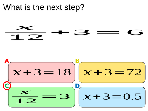 Quiz on Algebraic Fractions Equations Next Steps