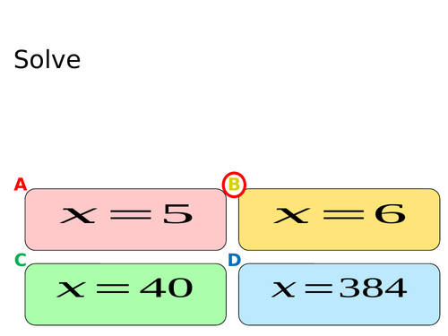 Quiz on One Step Equations